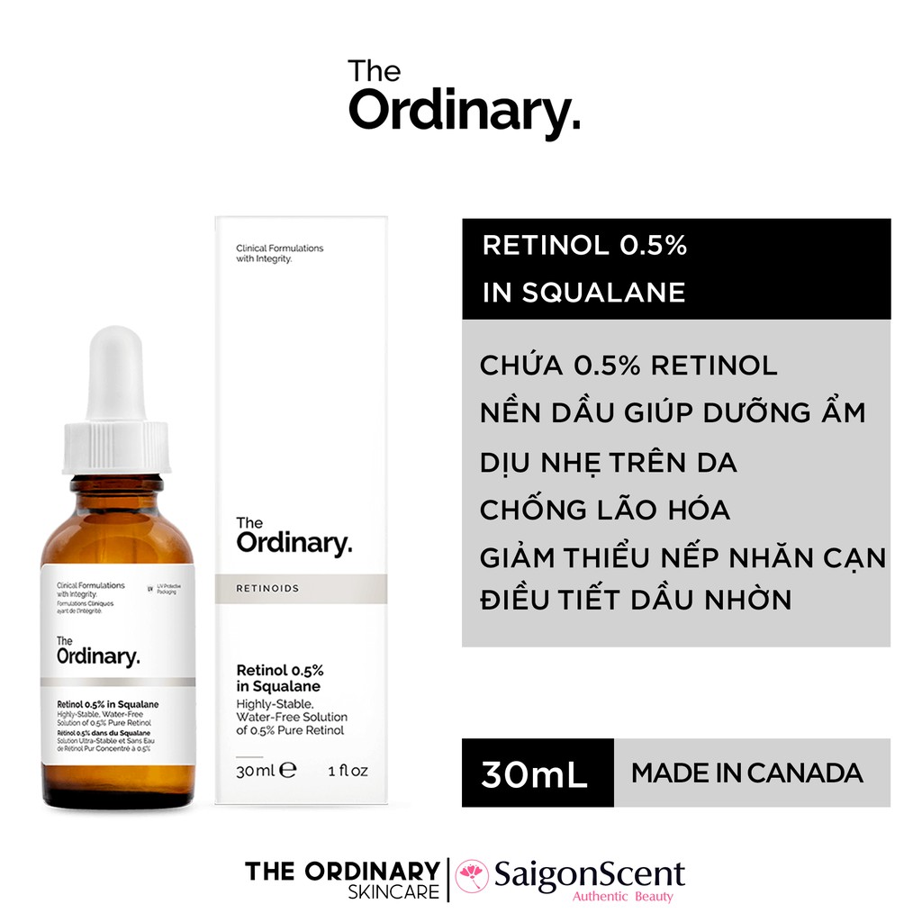 Tinh Chất The Ordinary Retinol 0.5% In Squalane