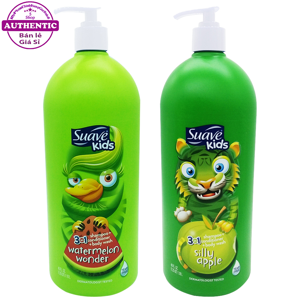 SỮA TẮM DẦU GỘI DẦU XÃ CHO BÉ SUAVE KIDS 3IN1 USA - 1,18L