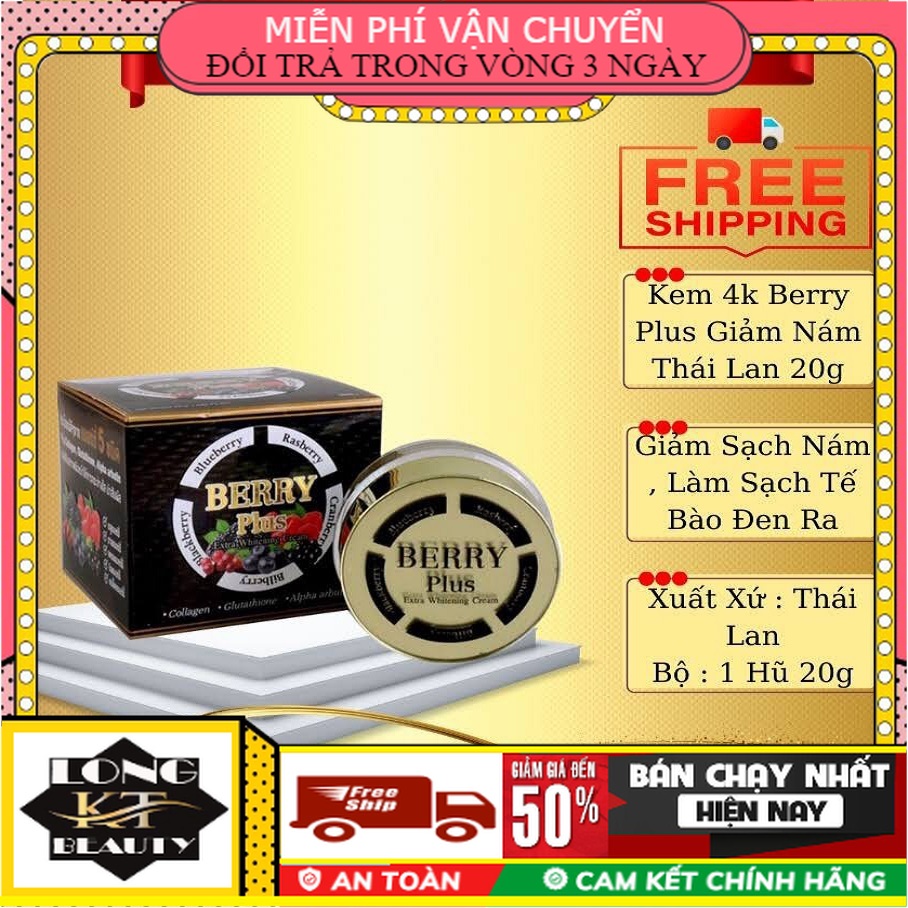 Hàng Thái lan-Kem dưỡng da ban đêm face 4K BERRY  PLUS kem dưỡng da ban đêm 4k berry plus Thái Lan KEM CHUYÊN NÁM TÀN NHAN,ĐỒI MỒI