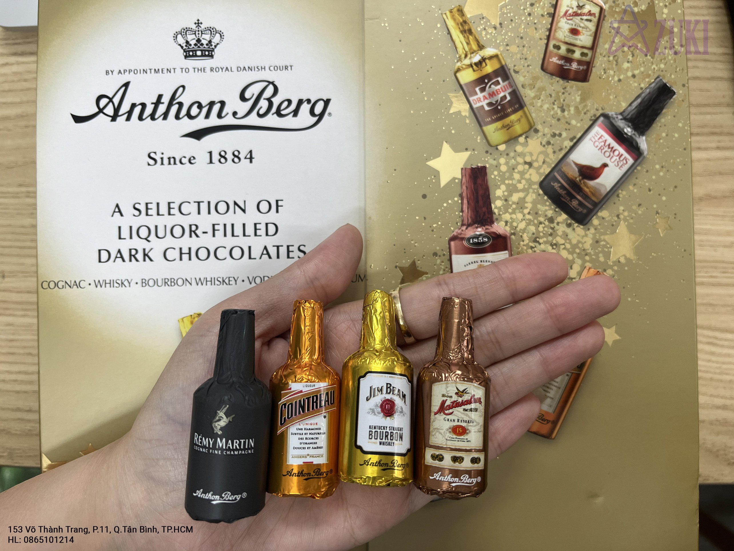 Chocolate Nhân Rượu 32 Chai Anthon Berg Since 1884 no box