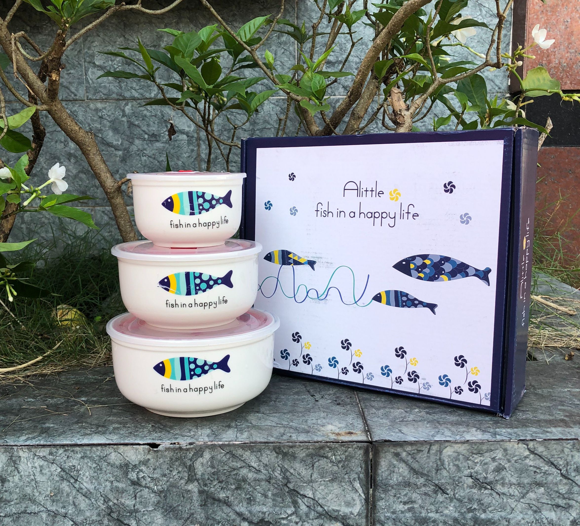 Bộ 3 Thố Sứ Có Nắp Đậy Hút Chân Không - Thố Sứ Đựng Thực Phẩm Đa Năng