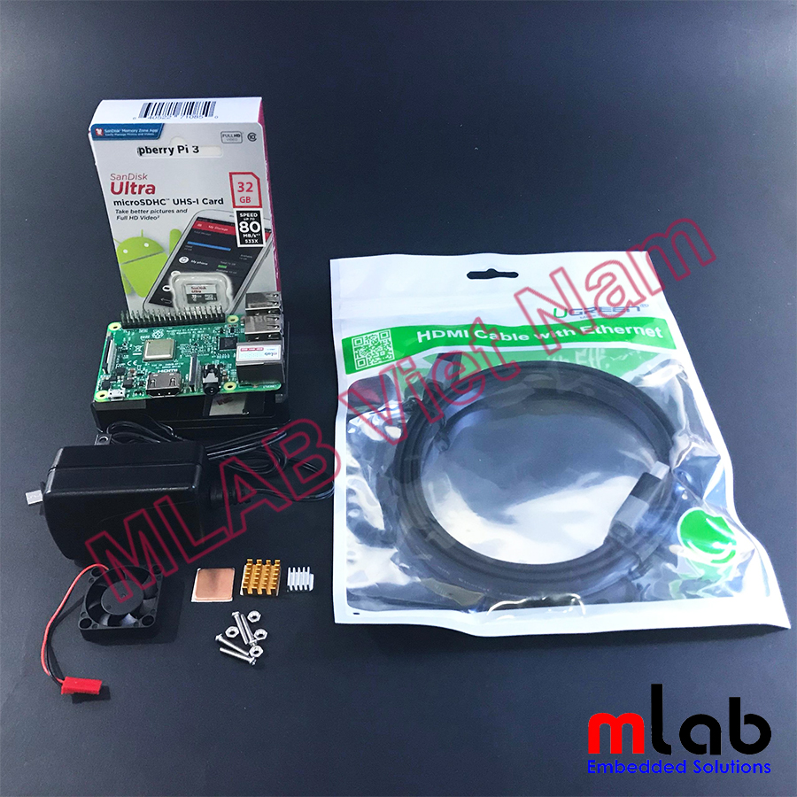 Bộ sản phẩm Raspberry Pi 3 cơ bản 3 (có cable HDMI to HDMI)