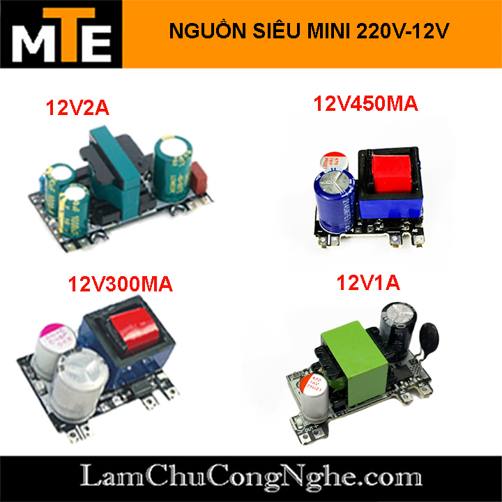 Mạch nguồn siêu mini 220V - 12v 1 hàng chân - Module nguồn hạ áp cực nhỏ gọn thích hợp cho các dự án IOT