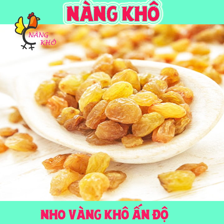 Nho vàng khô Ấn Độ loại ngon - 1 kg ( không đường , ăn kiêng giảm cân được ) | Đồ ăn vặt Nàng Khô