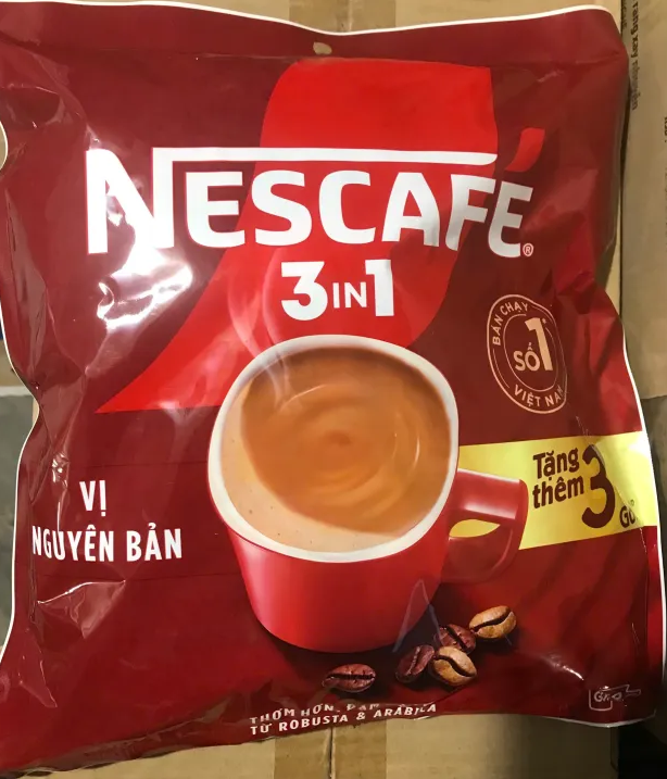 Tặng 3 gói_Nescafe đỏ bịch_Cà phê đậm đà hài hòa Nescafe 46 gói x 16g