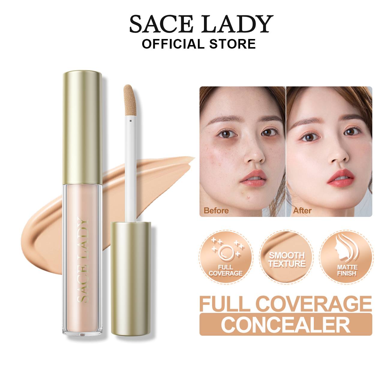 Mẫu kem che khuyết điểm toàn diện sace lady 1.8ml