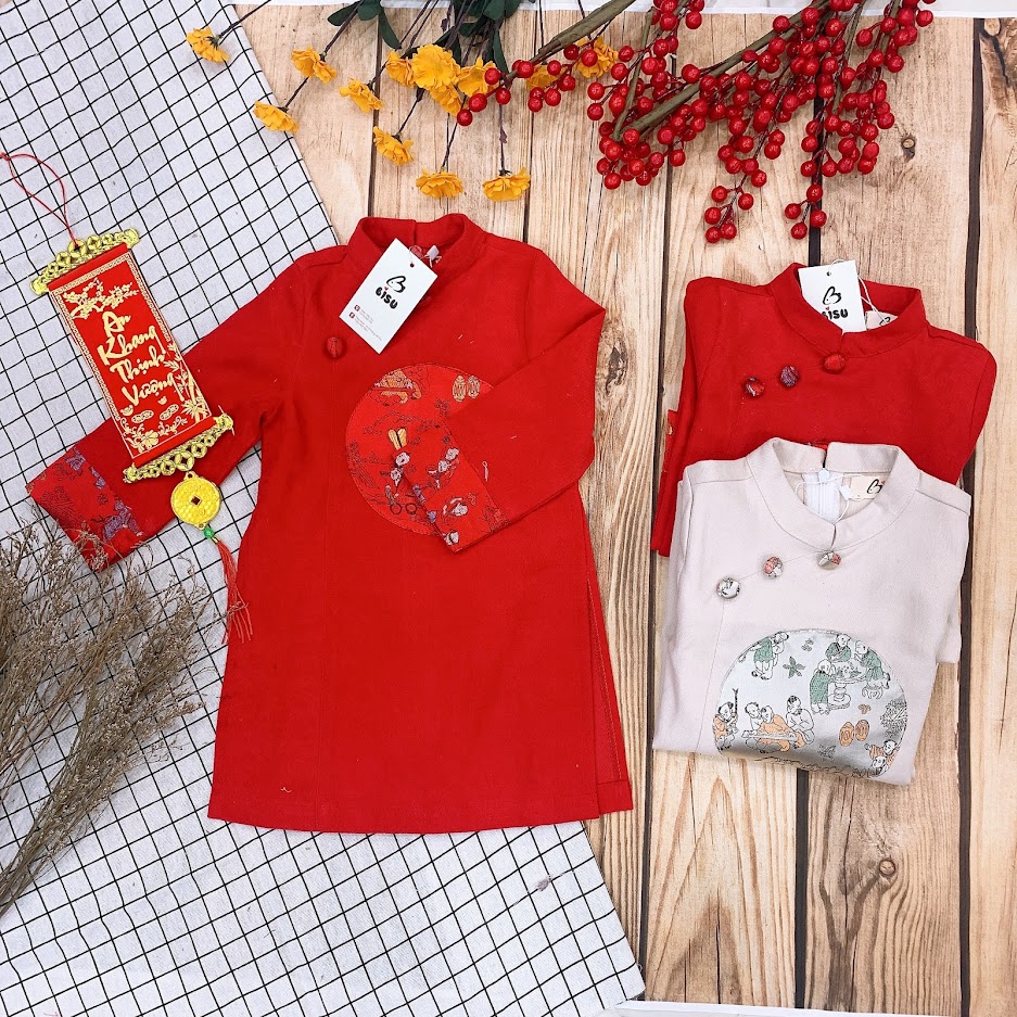Áo dài cách tân cho bé trai chất liệu cao cấp đủ size từ 8-32 kg