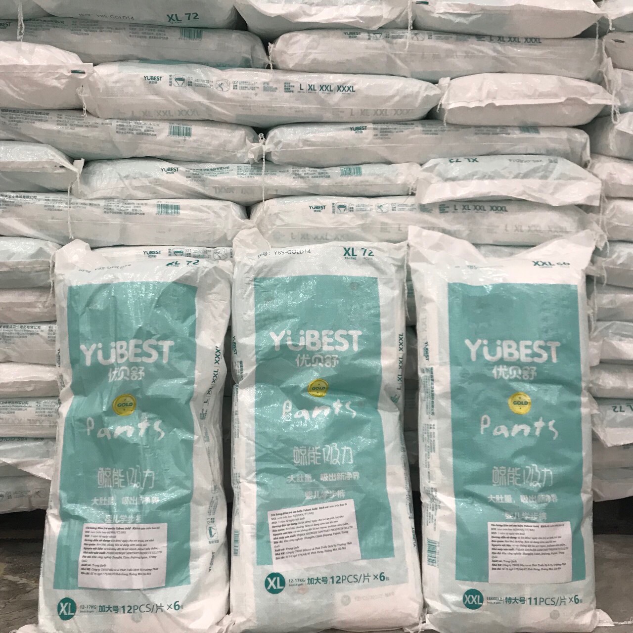 Bỉm, tả quần, dán youbest Gold nội địa Trung cao cấp ( S 90, M84,L78,XL72, XXL66, XXXL66