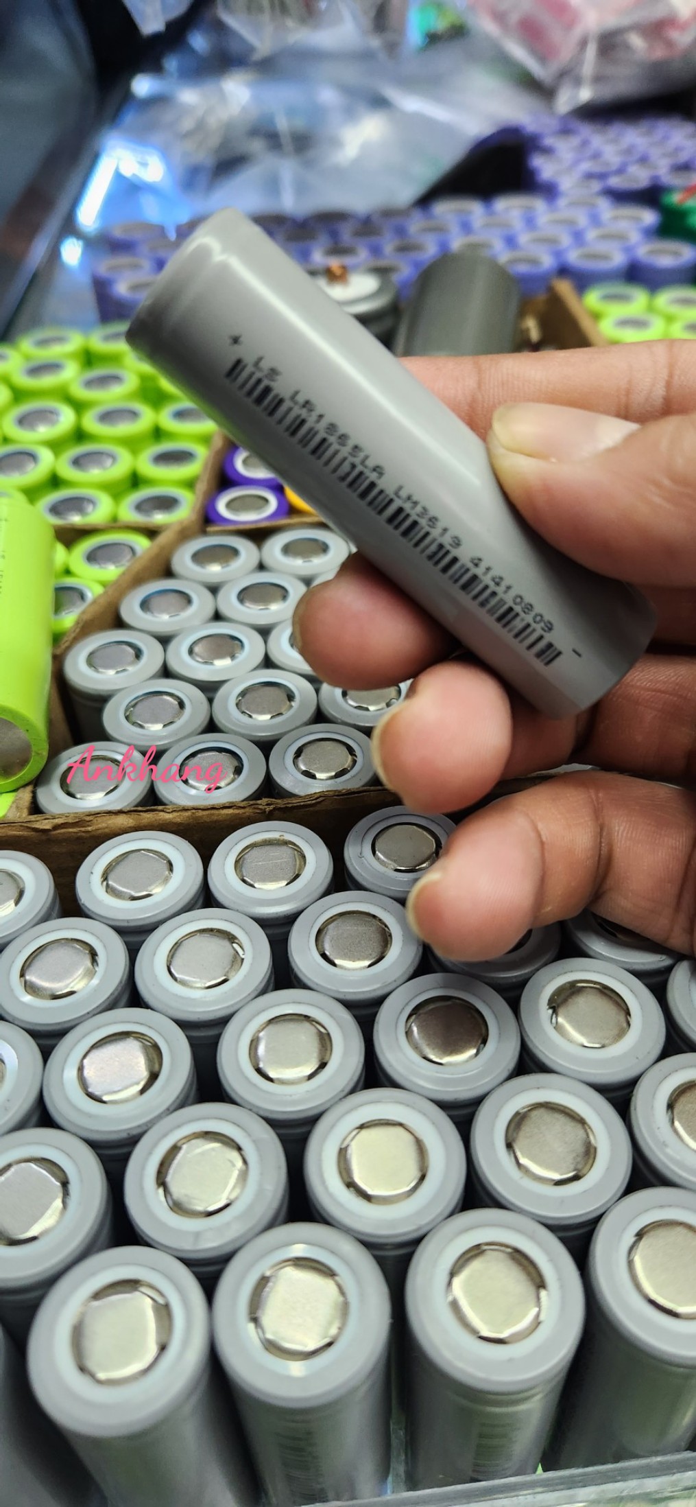  Combo 10 viên Pin sạc li-ion Lishen 18650 đầu bằng màu xám LR1865LA  3.7V dòng xả cao 20A 