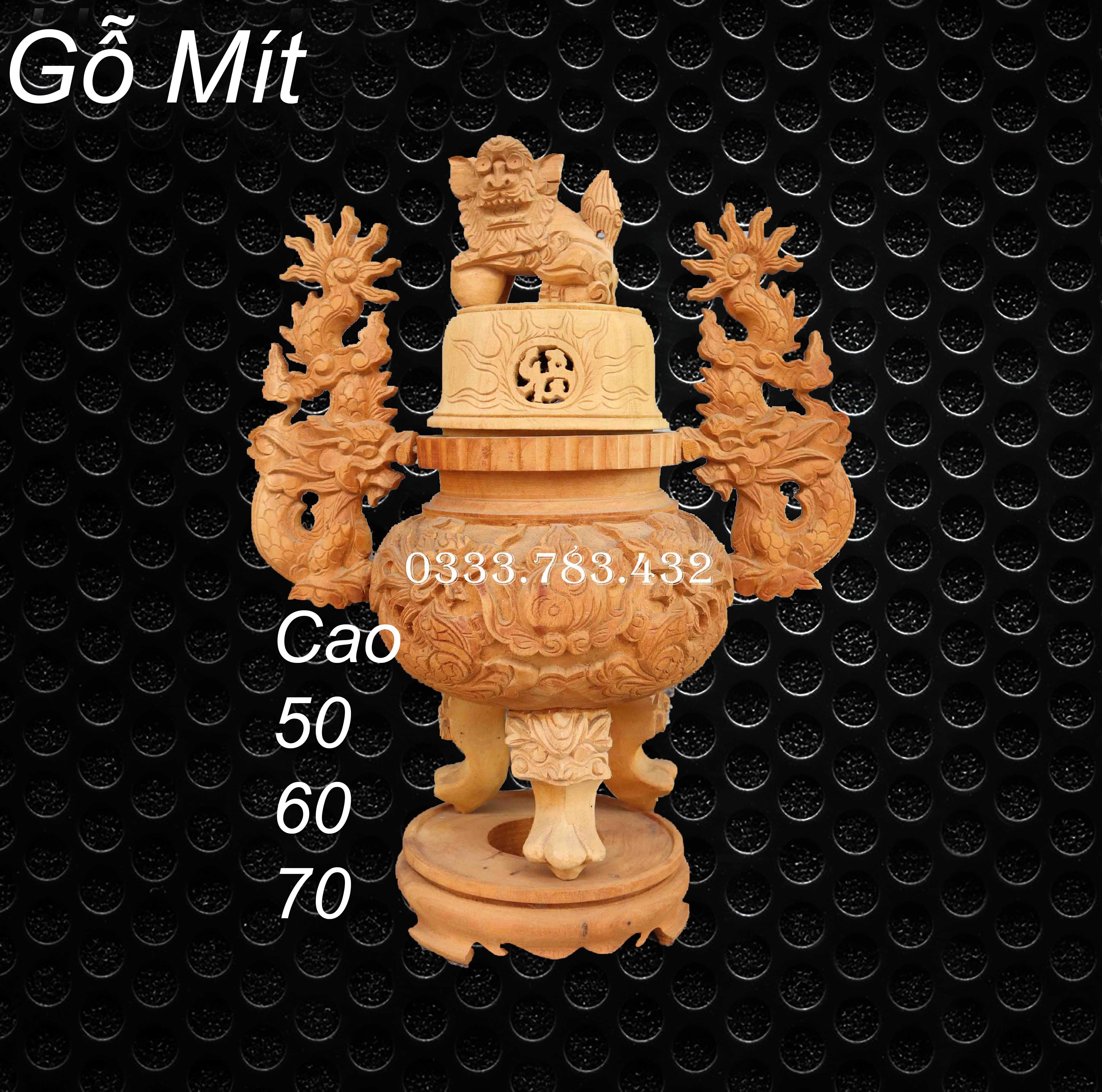 ĐỈNH LƯ HƯƠNG THỜ GIA TIÊN LONG LÂN GỖ MÍT