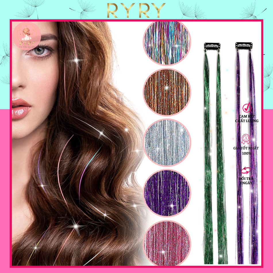  Kẹp Tóc Giả Ánh Kim Tuyến Dùng Để Trang Trí Cho Tóc- Phụ kiện RYRY 