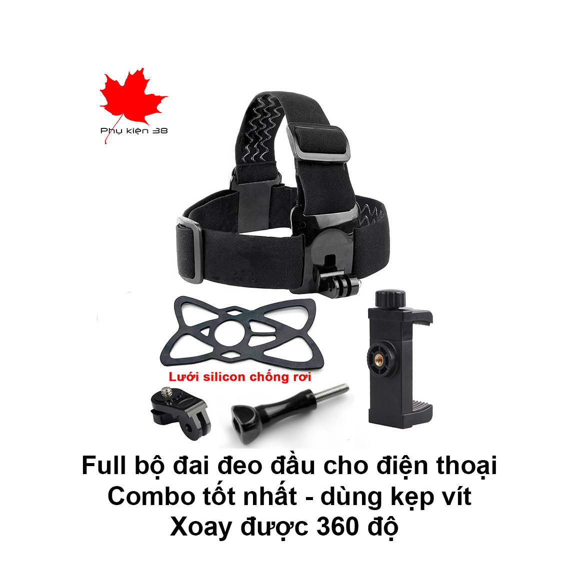 Dây đeo đầu cho điện thoại, camera Gopro - Sjcam - eken,...