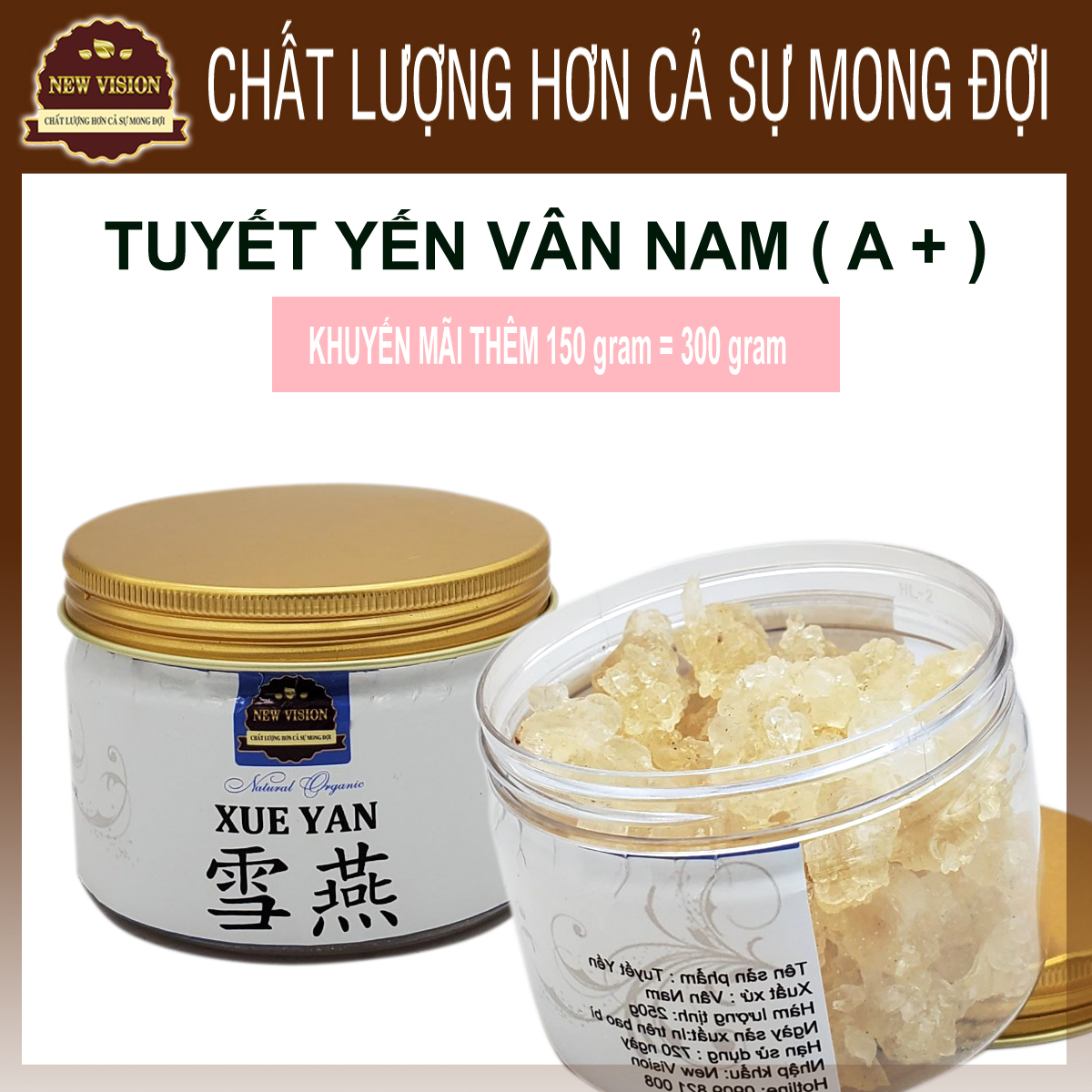 Tuyết Yến Vân Nam A+ [phối thêm Nhựa Đào và Sen Tuyết].New Vision