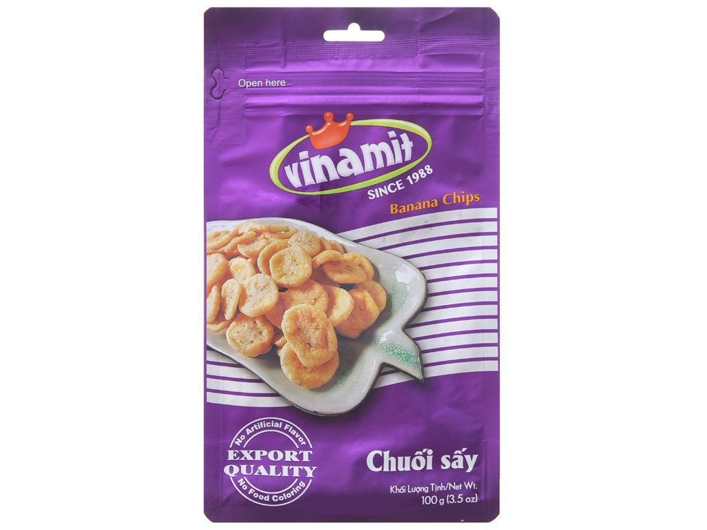Chuối sấy giòn Vinamit túi 100g/250g