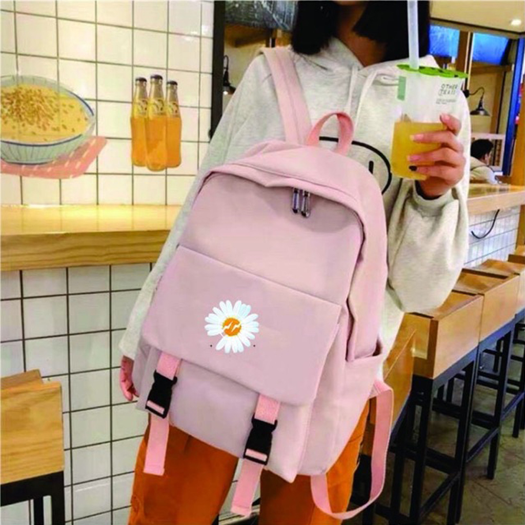 [HCM]balo hộp phối 2 khóa hoa cúc  balo nữ  ba lô nữ  ba lô  balo nữ đi học hàn quốc  balo nữ đi học cá tính  balo nữ hot 2020  balo du lịch  ba lô nữ đi học  balo nữ đi chơi  ba lô nữ  balo đi học  balo học sinh - B2035