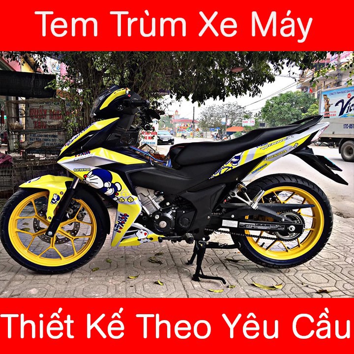 Tem trùm Winner vàng trắng doremon - Độ dán team trùm decal xe máy Winner vàng trắng doremon - Team trùm decal xe máy Winner rẻ đẹp và chất