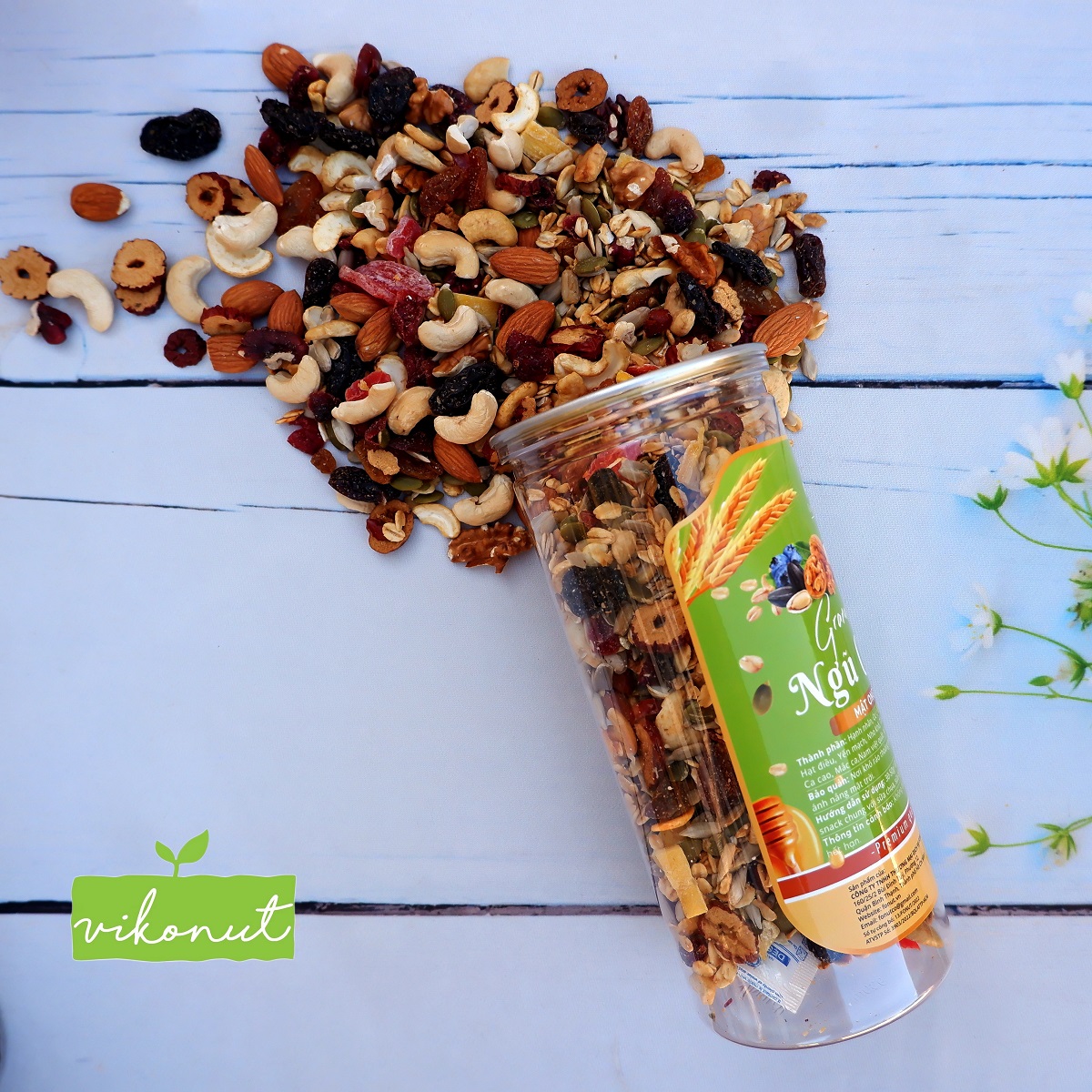 Ngũ cốc Granola thơm ngon giòn rụm siêu hạt vị mật ong, matcha, chocolate -