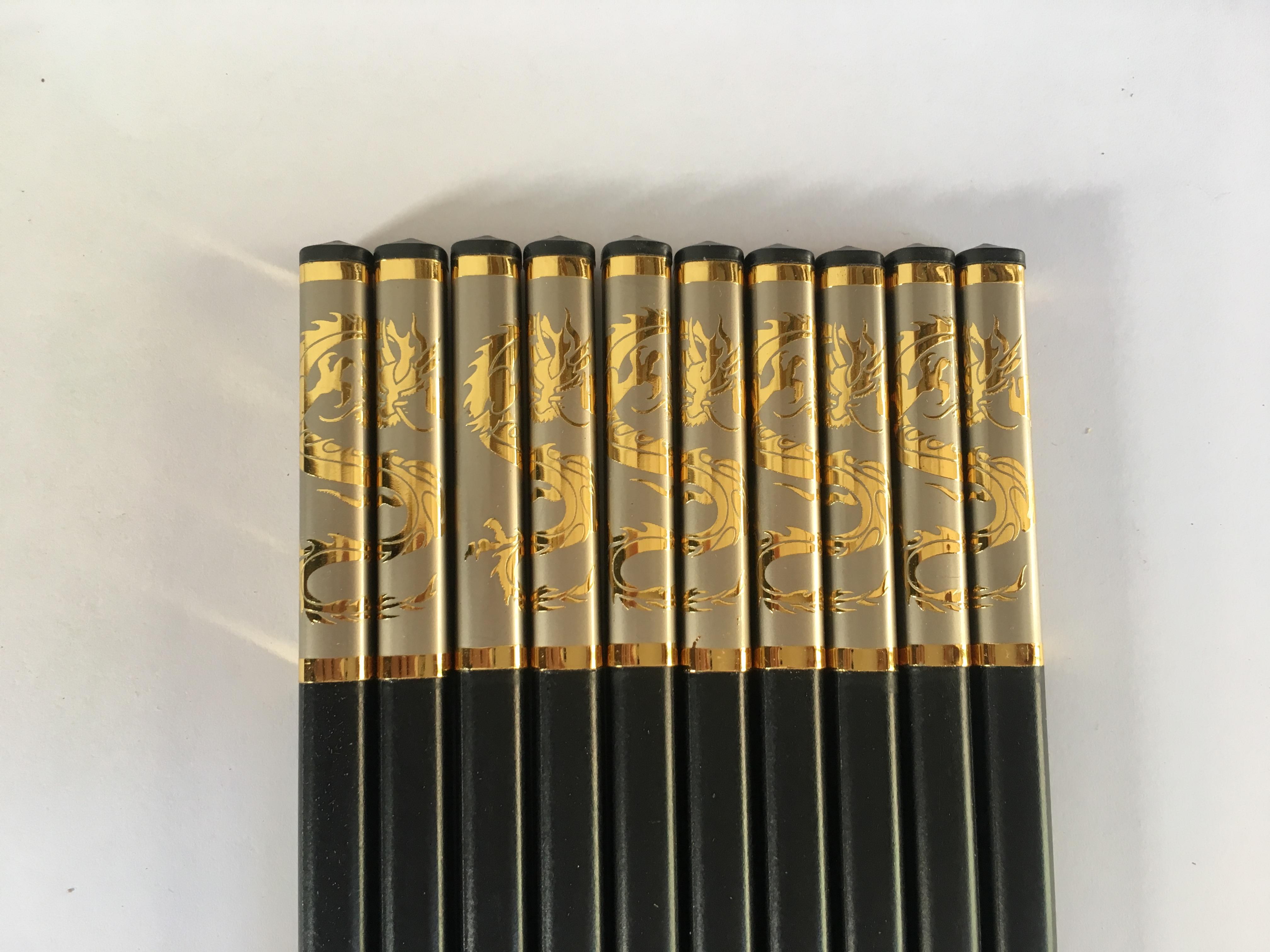 [HCM]Đũa Ăn Cao Cấp Nạm Rồng Vàng