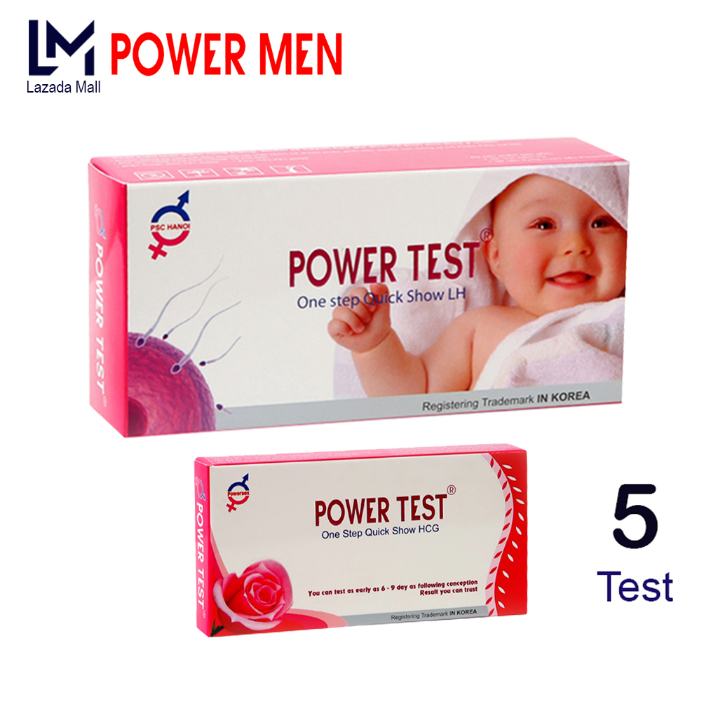 [Freeship] Hộp 5 que thử rụng trứng Powertest +TẶNG 1 que thử thai nhanh - Dụng cụ phát hiện ngày rụng trứng An toàn, Nhanh chóng, Đơn giản và Chuẩn xác