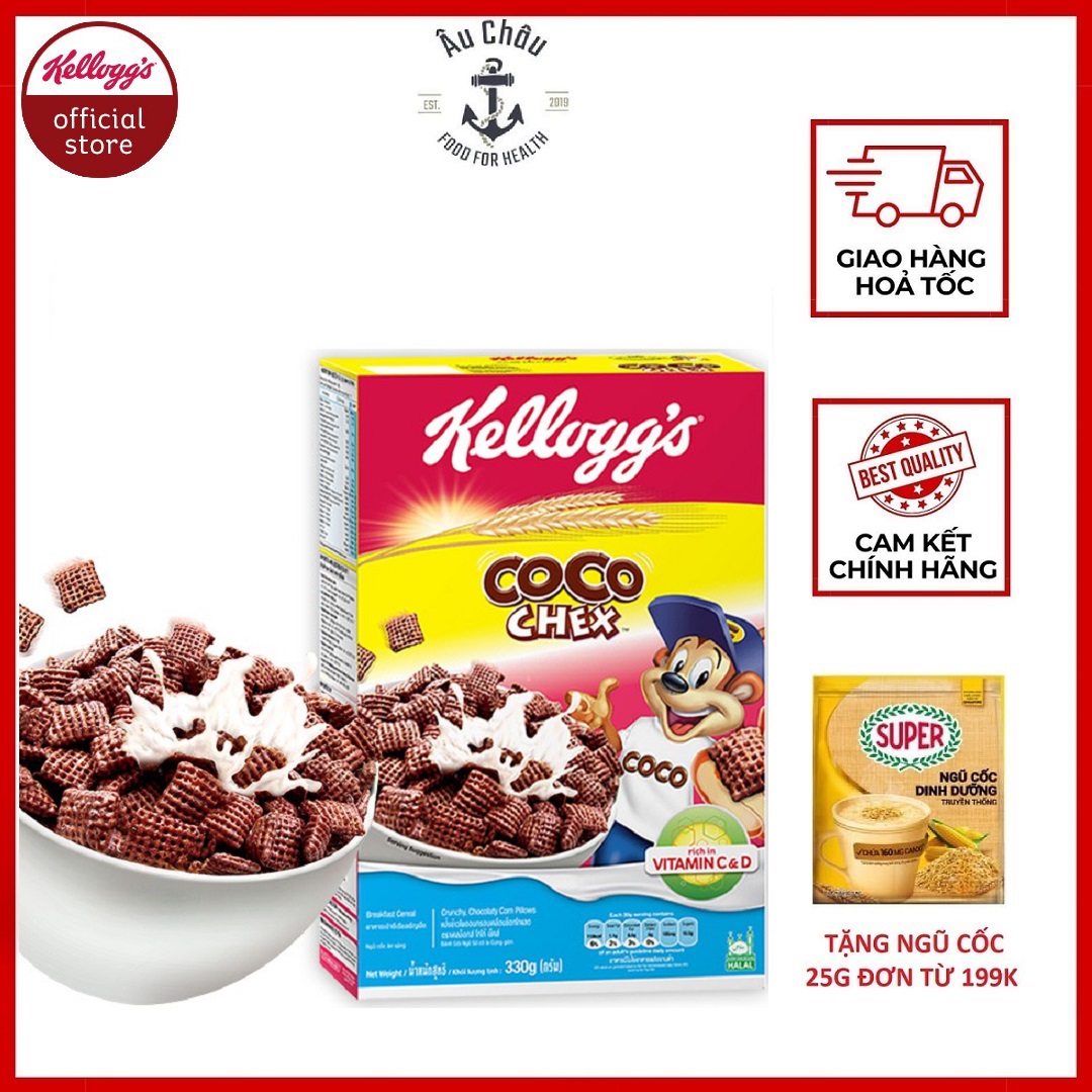 Ngũ cốc ăn sáng dinh dưỡng Kellogg s Coco Chex Thái Lan vị socola hộp 170g