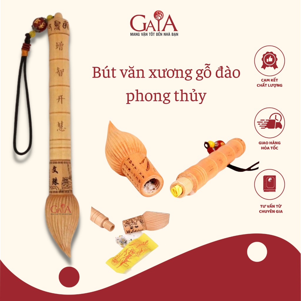 Bút văn xương gỗ đào, vật phẩm kích sao văn xương cho học hành, quan lộ - Vật phẩm phong