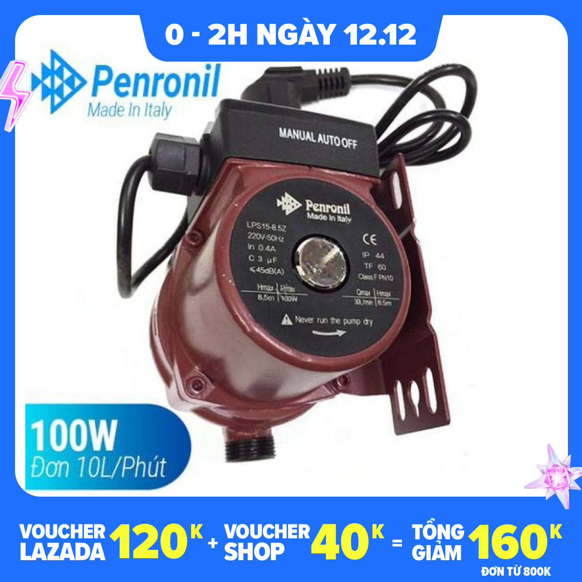 Máy bơm tăng áp penronil - bảo đảm mới 100- - bảo đảm chất lượng, bảo hành 6 tháng