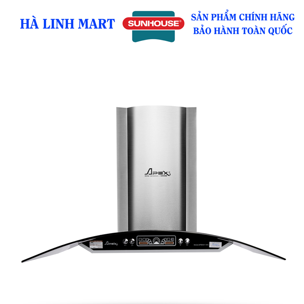 Máy hút mùi kính cong apex apb6601-90c - bảo hành 18 tháng tại nhà