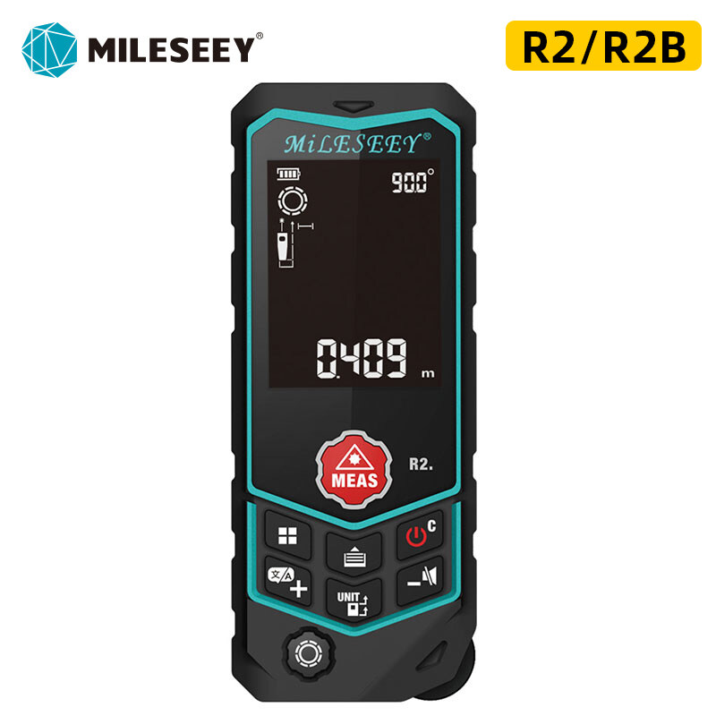 Mileseey Máy đo khoảng cách laser Máy đo khoảng cách laser R2 Máy đo khoảng cách băng tần Laser Máy đo khoảng cách Diastimeter Đo Roulette - INTL