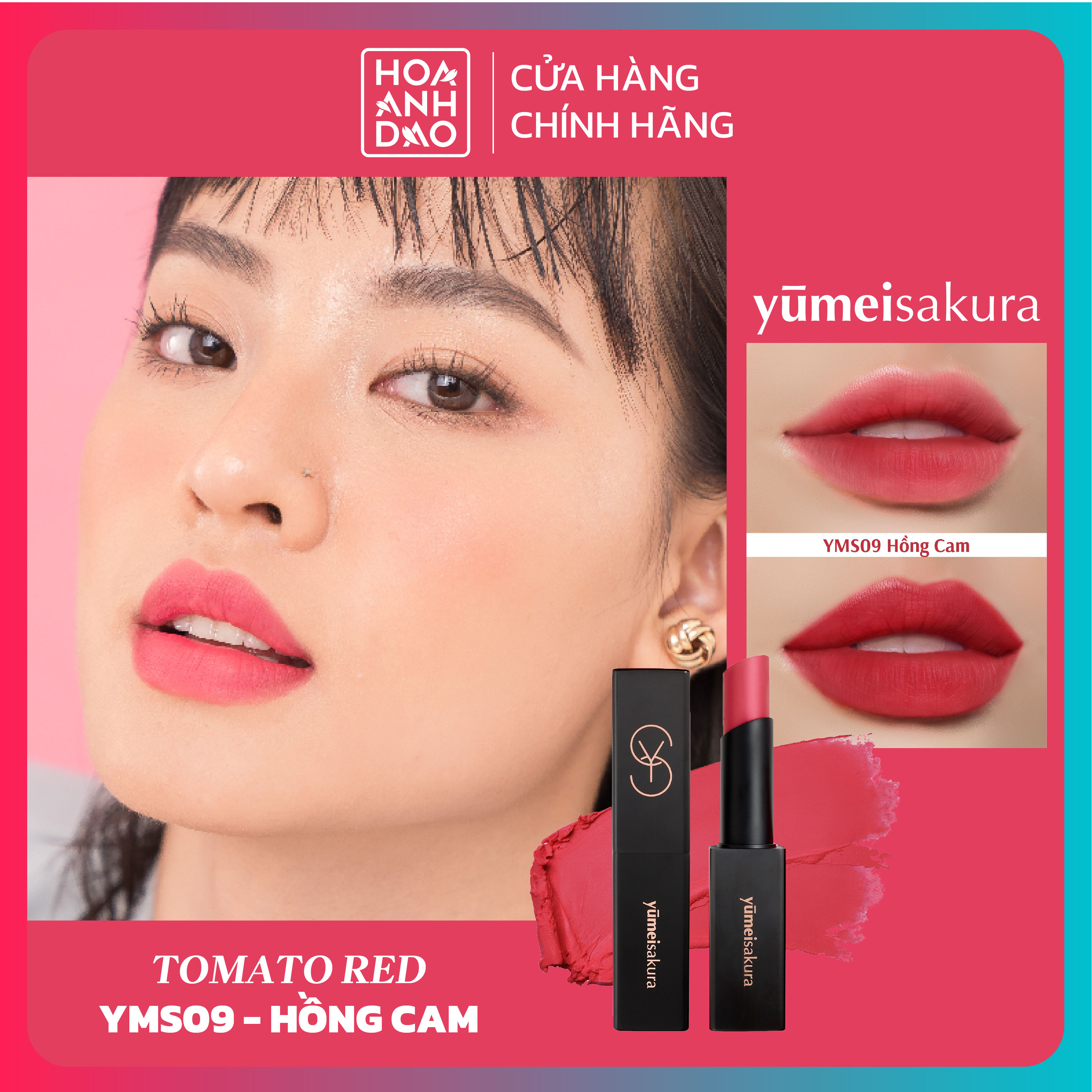 Son thỏi lì yumeisakura - hồng cam - yms09