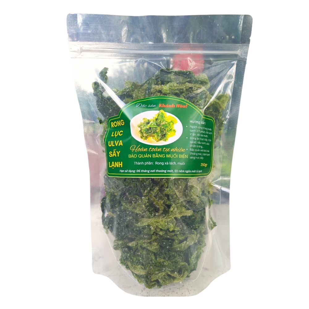 1kg Rong biển xanh sấy lạnh Khánh Hòa/ Rong xà lách sấy lạnh/ Rong lục sấy lạnh nấu canh thanh mát bổ dưỡng