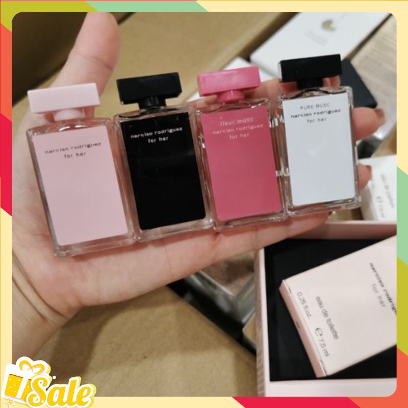 Set Nước Hoa Narciso Rodriguez For Her Chính Hãng 4 chai x 30ml Cực Thơm, Nước Hoa Narciso Thơm Lâu, Quyến Rũ, Làm Quà Tặng Sang Trọng- Xịt Là Mê