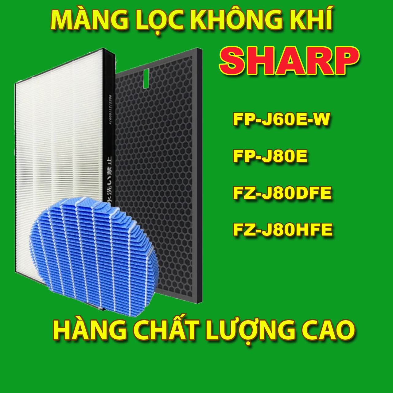 Màng lọc không khí sharp fp-j60e-w, fz-j80hfe, fz-j80dfe, fp-j80ev-h cam kết hàng xịn chất lượng cao