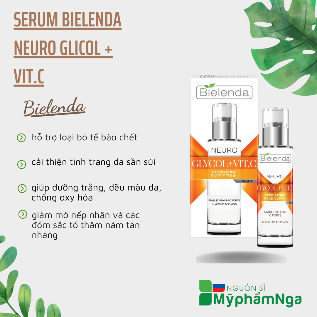 [HCM]Serum Bielenda Neuro Glicol + Vit.C trẻ hoá trắng mịn da