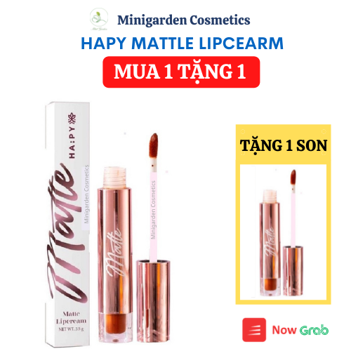 Son Hapy Mini Garden Mattle Lipcream son Hapy kem lì mịn, bám màu lâu trôi 3.5ml- Phiên bản son Roses mẫu mới