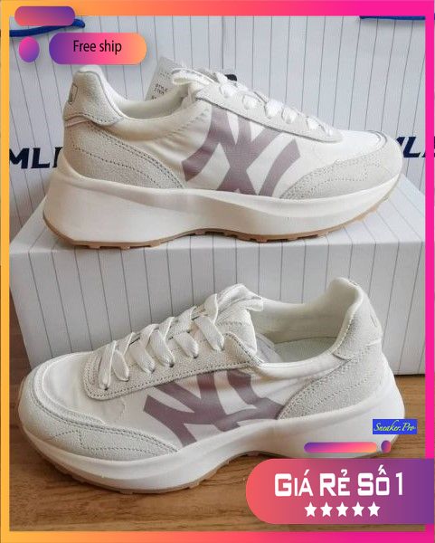Giày thể thao MLB Chunky Jogger trắng độn đế mới nhất, bao chất dành cho nam nữ