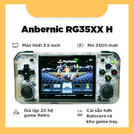 Anbernic RG35XX H - Cài sẵn HĐH MuOS 2025 và kho game hay game Port chọn lọc
