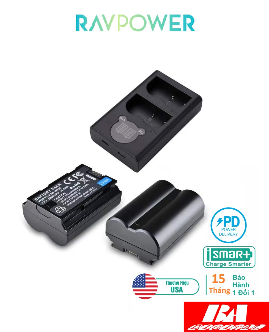 BỘ PIN VÀ SẠC MÁY ẢNH FUJIFILM NP-W235 Ravpower for fujifilm X-T4, X-T5, X-H2s....