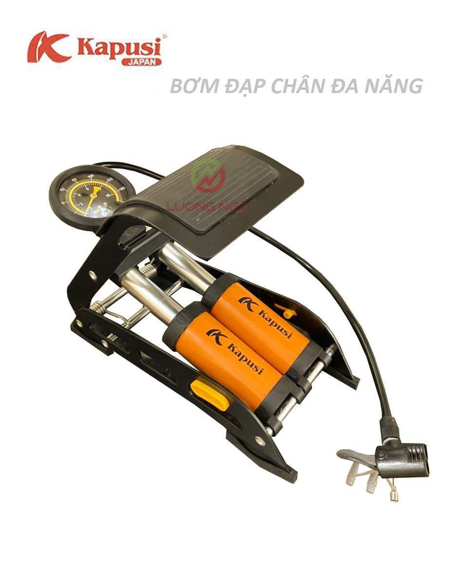 Bơm đạp chân 2 ống đa năng KABUSI cao cấp