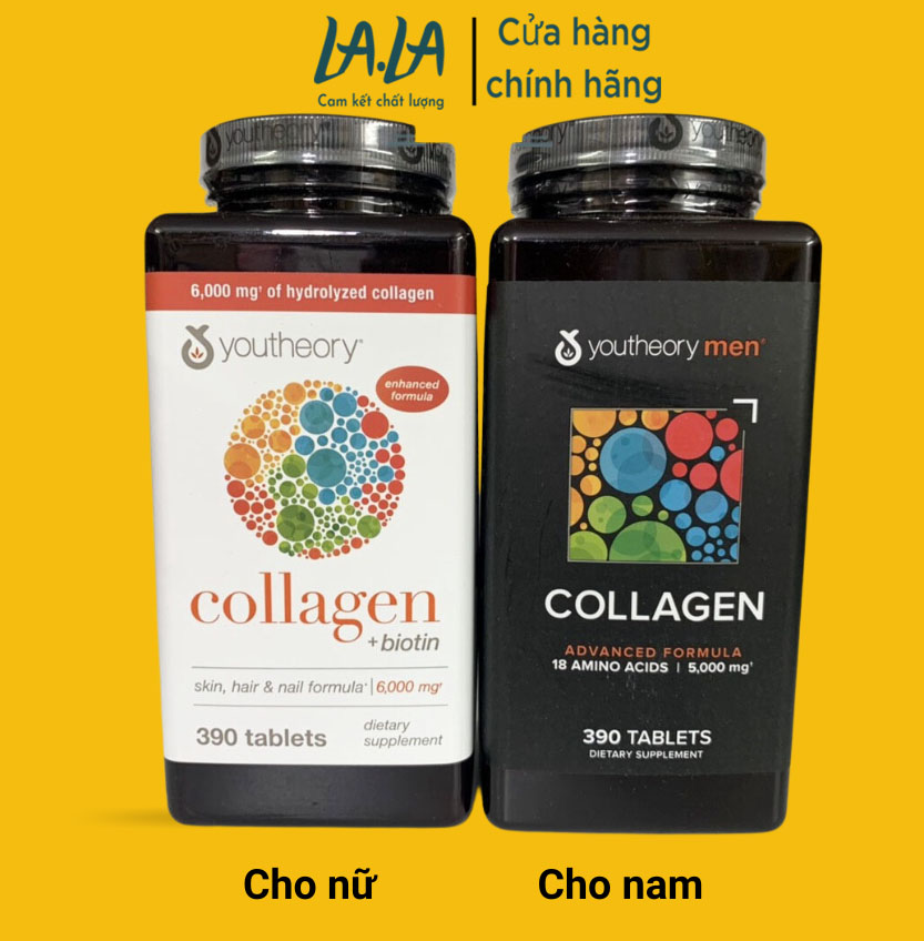 Viên Uống Youtheory Collagen 390 Viên collagen Type 1,2&3