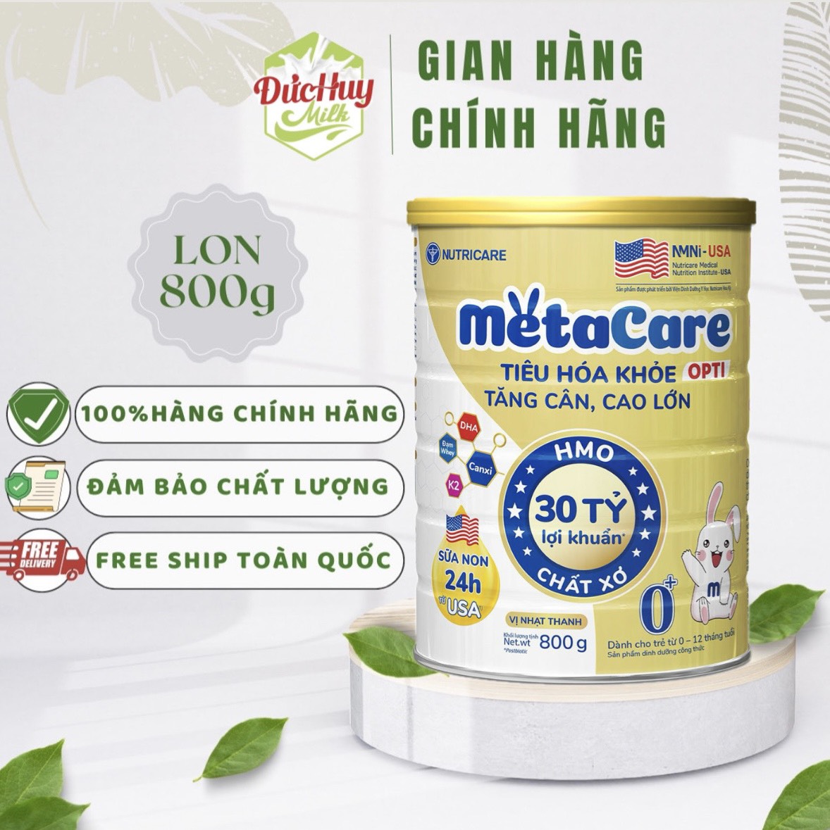 Sữa Bột Nutricare MetaCare Opti 0+, 1+, 2+ 800g - Phát triển toàn diện cho trẻ