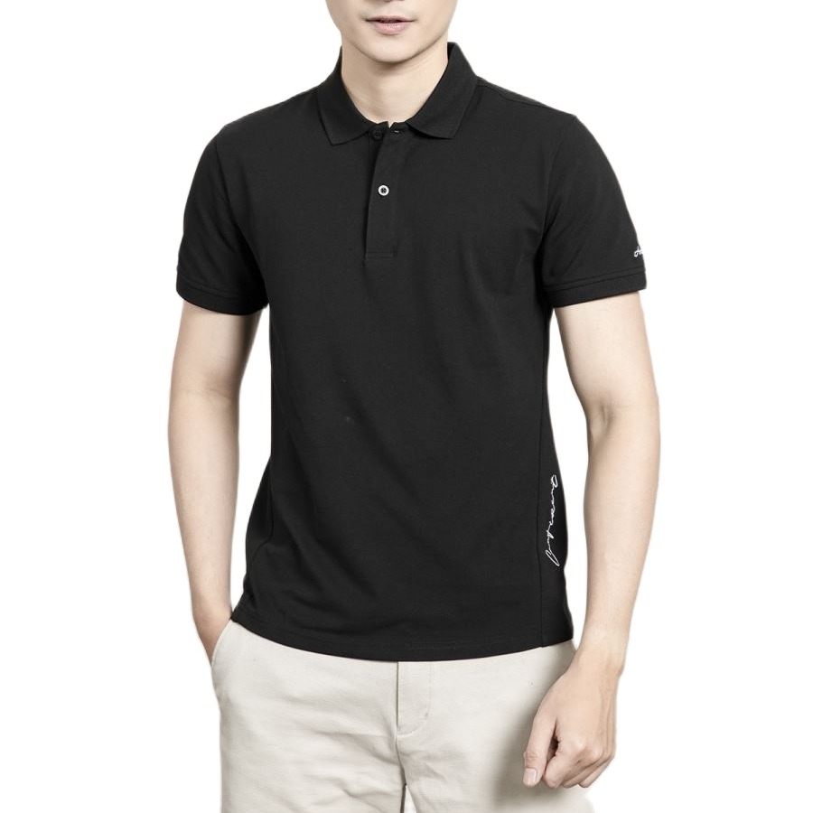 Áo thun có cổ ngắn tay Aristino APS009S1 Chất liệu Cotton Organic màu Đen 9