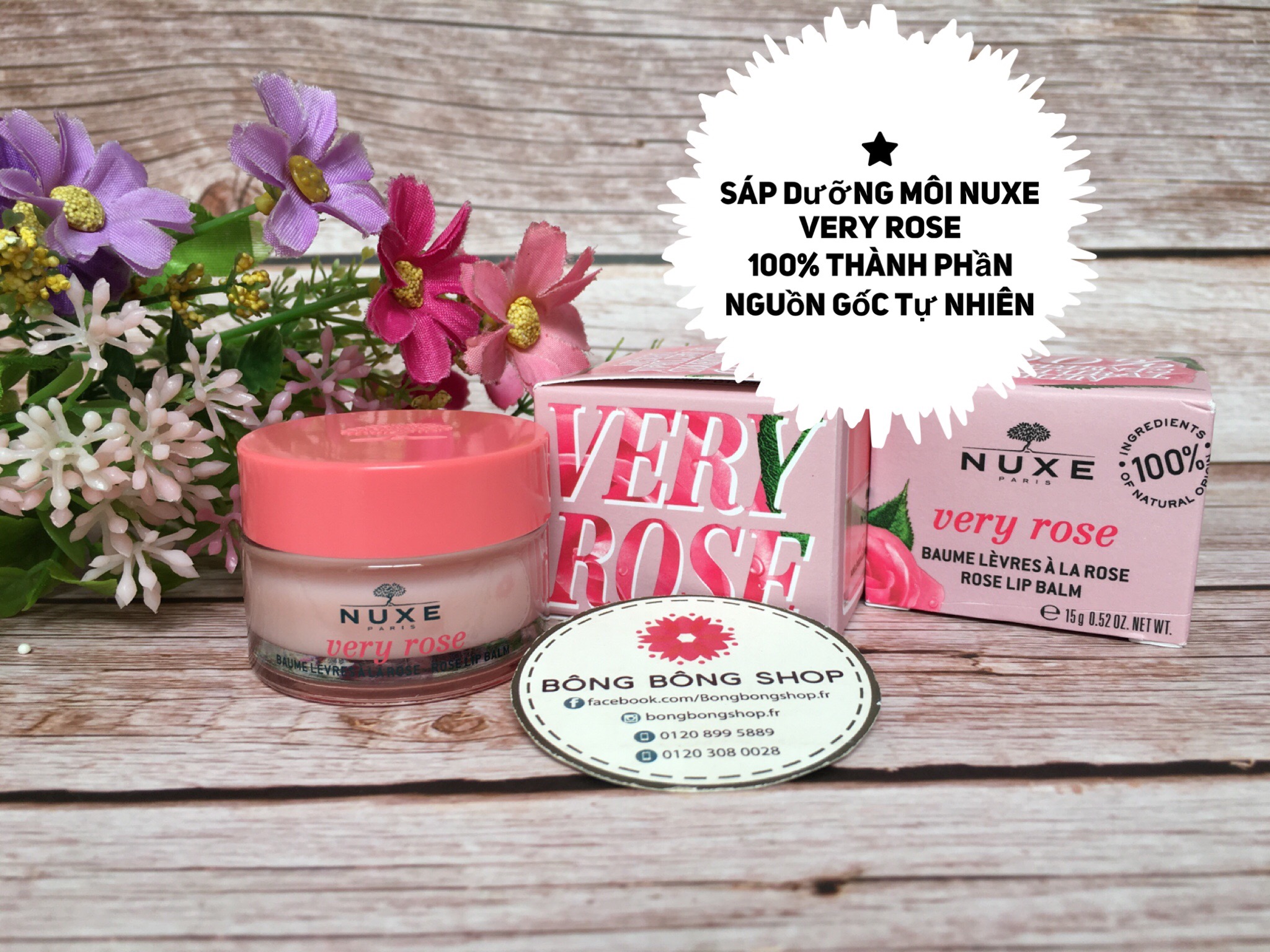 Sáp dưỡng môi nuxe very rose lip balm