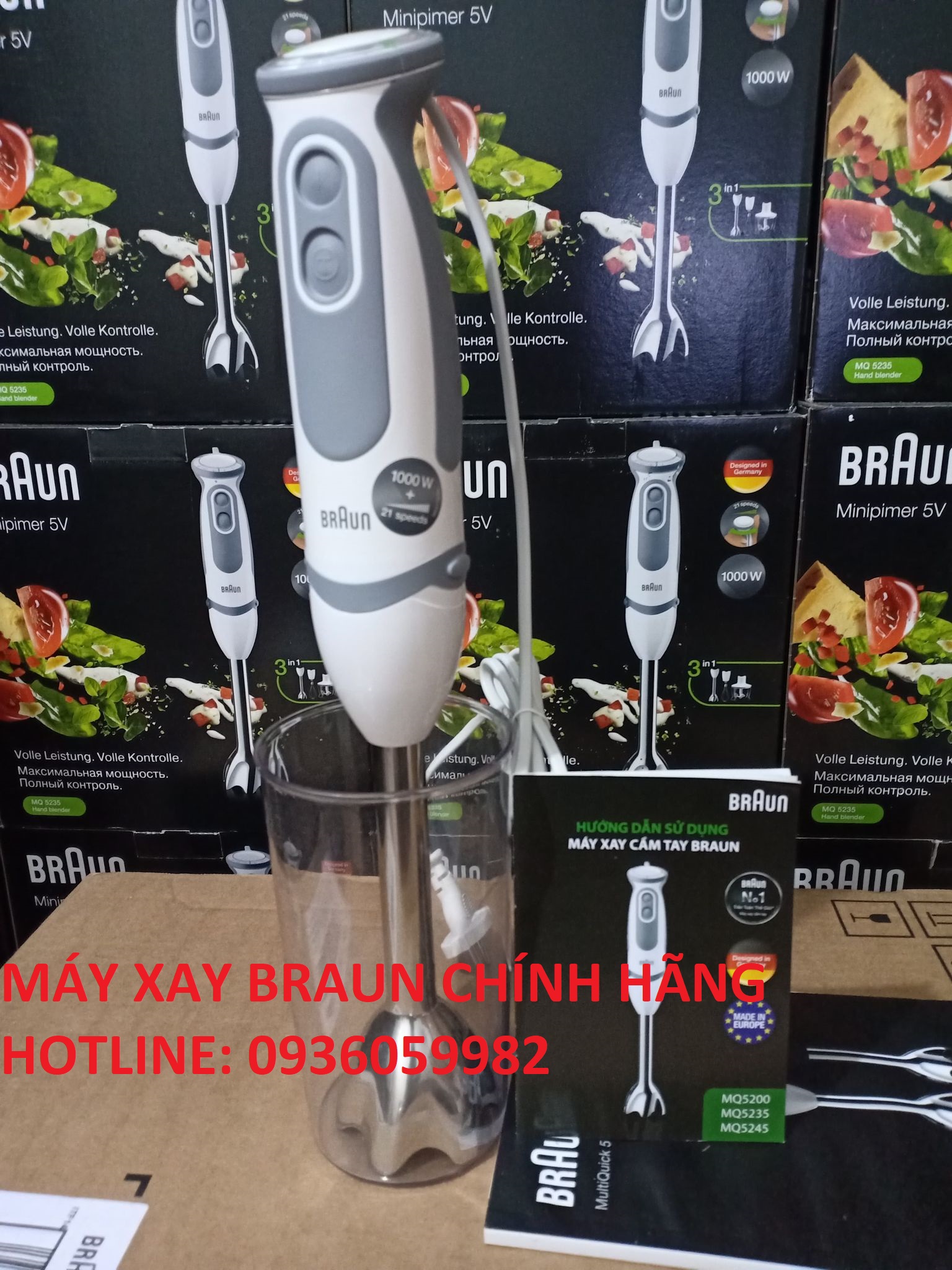 MÁY XAY CẦM TAY BRAUN MQ5000/MQ5200 - 1000w, HÀNG CHÍNH HÃNG