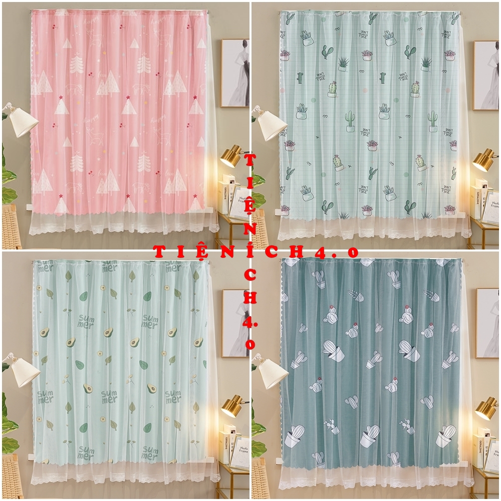 Rèm Cửa Dán Tường 2 Lớp Siêu Tiện Lợi - Dễ Vệ Sinh
