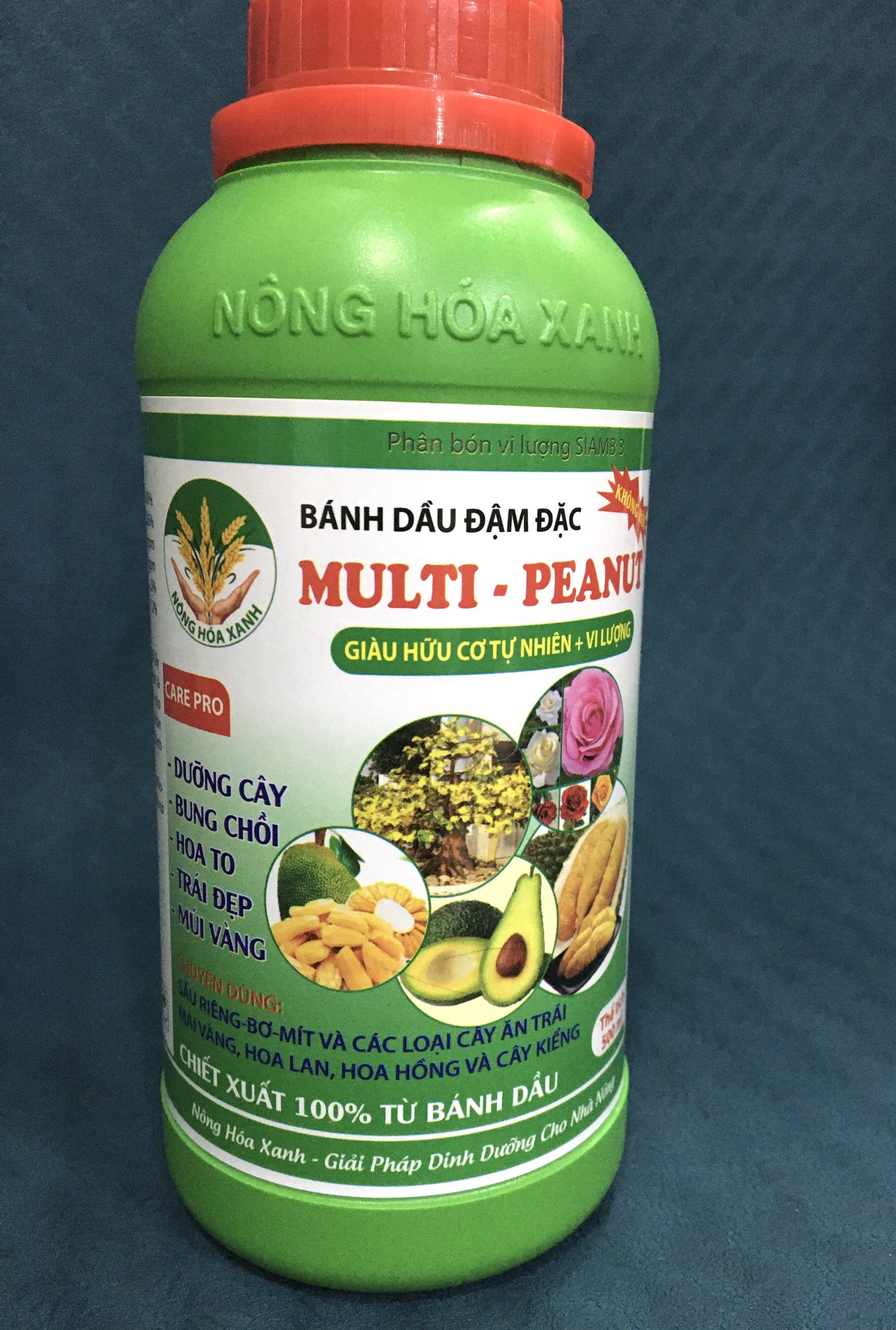 Bánh dầu multi peanut chai 0,5 lít – kích rể, bung đọt, dưỡng hoa, đậu quả, lớn trái + giàu hữu cơ tự nhiên + vi lượng
