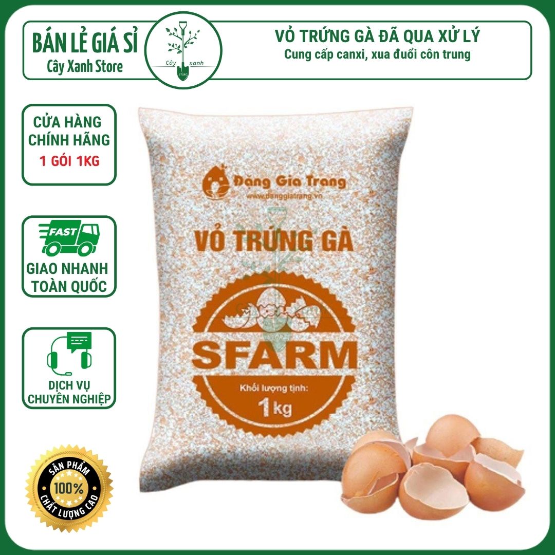 Vỏ Trứng Gà Sfarm Đã Qua Xử Lý Bổ Sung Canxi Rất Cần Cho Hoa Hồng | Cây Xanh Store Phân Phối Hạt Giống Rau Củ quả, Xơ Dừa Nén, Mùn Dừa Nén, Phân Bón Hữu Cơ Trồng Rau Sạch, Hoa Hồng, Hoa Mai, Cây Cảnh