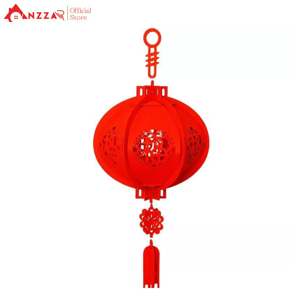 Đèn lồng đỏ trang trí Tết 30cm khắc chữ phúc ý nghĩa, lồng đèn nhung lễ hội