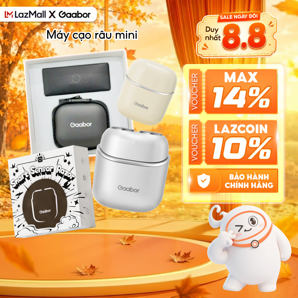Gaabor Máy cạo râu mini Gaabor ER-T01 đầu cạo 3D ôm vòm, chống nước IPX7, thiết kế nhỏ gọn dễ dàng mang đi kèm hộp làm quà tặng - Bảo hành 1 đổi 1 [L]