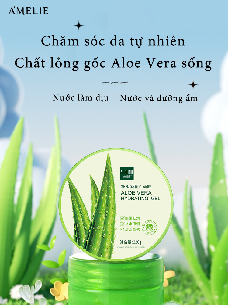 【Official Original】SENANA Gel Nha Đam Dưỡng Ẩm Gel Lô Hội 98% Kiểm Soát Dầu Thu Nhỏ Lỗ Chân Lông Sau Khi Đi Nắng Gel Chăm Sóc Da Nam Và Nữ