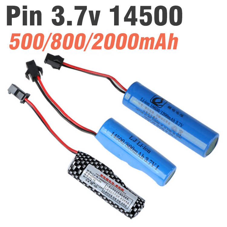 Pin 3.7v 14500 500 /800 / 2000 mah cho xe điều khiển cổng nối SM